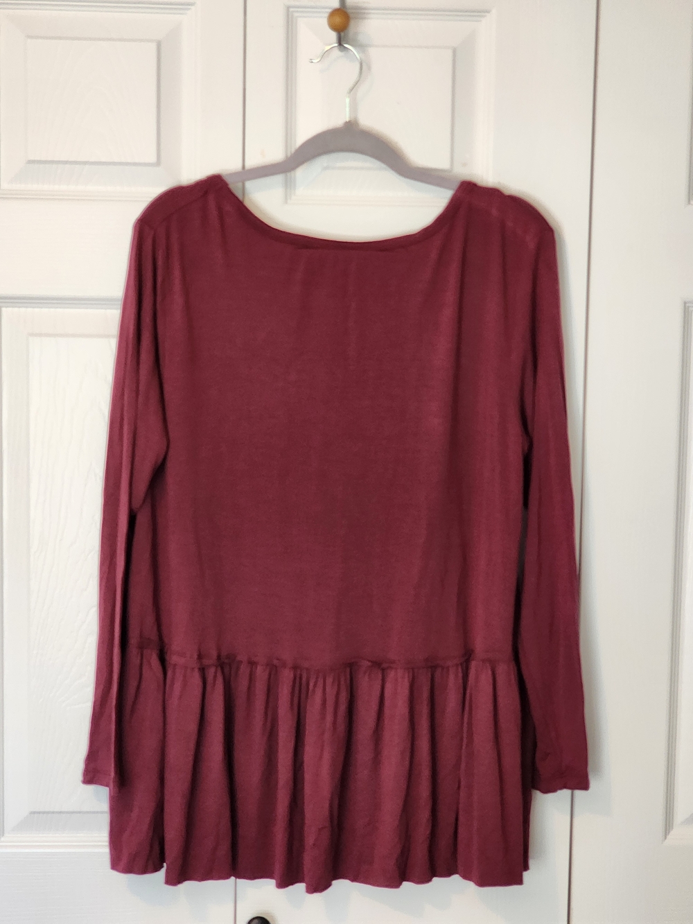 Wishlist Mauve Long Sleeve Peplum Top Size Large - Picture 6 of 9